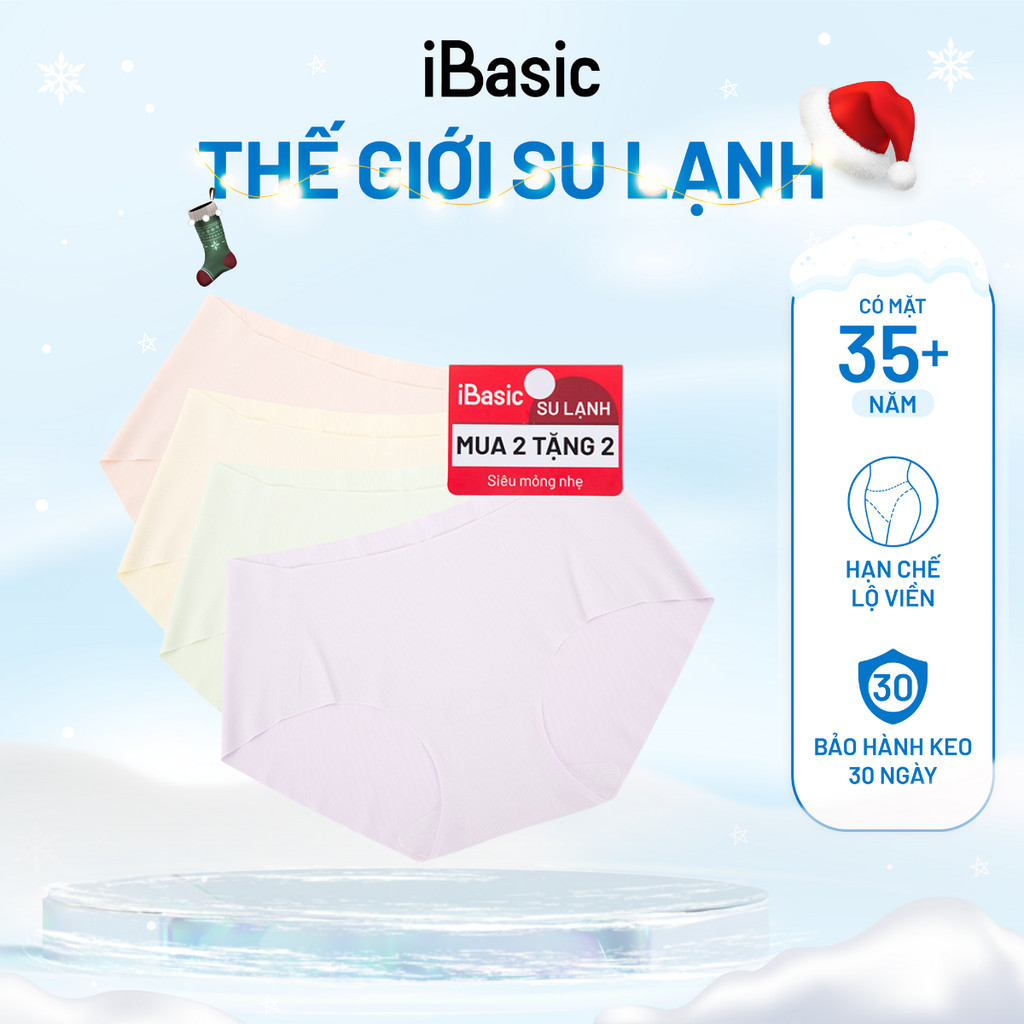 [MUA 2 TẶNG 2] Combo pack 4 quần lót su nữ siêu mỏng không lộ viền đáy kháng khuẩn iBasic PA4PANW157 | BigBuy360 - bigbuy360.vn