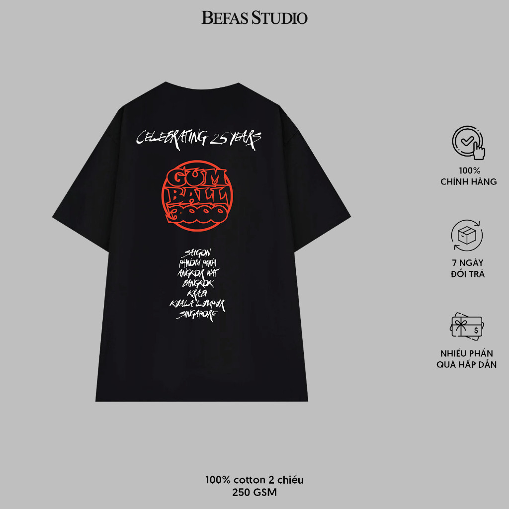 Áo thun Gumball3000 SaiGon to Singapore 2024 ROUTE - Áo Gumball 3000 Pha Kè