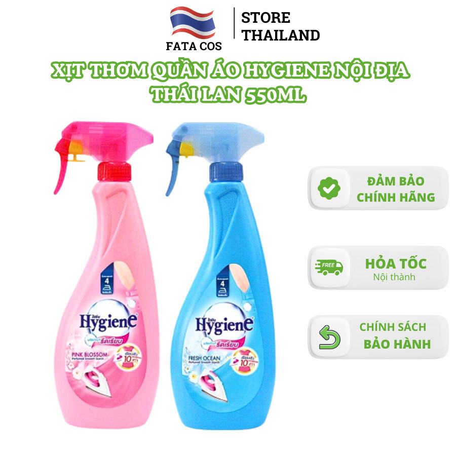 Xịt thơm quần áo Hygiene, xịt ủi phẳng quần áo Thái Lan nội địa 550ml