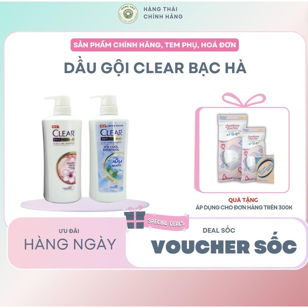 DẦU GỘI CLEAR ANTI BẠC HÀ 400ml Thái Lan MPXM