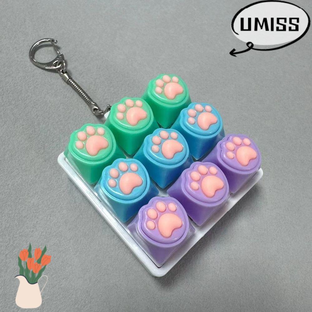 UMISS Fidget Móc Khóa, Bàn Phím DIY 9 Phím Bàn Phím Clicker Đồ Chơi, Thư Giãn Giảm Căng Thẳng Vượt Q