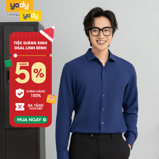    Áo sơ mi nam YODY dài tay cổ đức vải sợi tre chống nhăn thoáng mát MOSH25A174 
