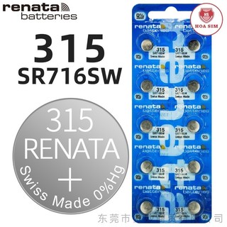 Pin đồng hồ Thụy Sỹ RENATA 315 / SR716SW oxit bạc Made in Swiss chính hãng (Dạng vỉ 10 viên)