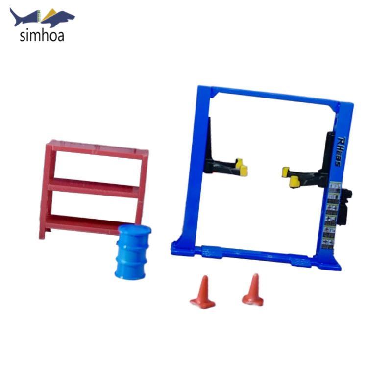 Simhoa 1 / 64 Diorama Garage Stuff Model Workshop Giao thông Nón Màn hình Mô hình cảnh