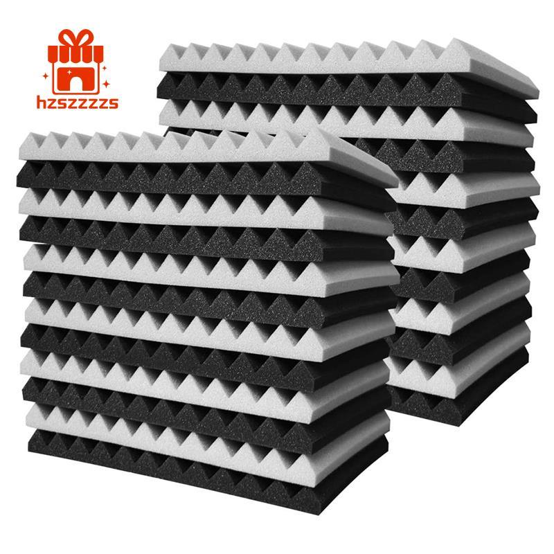24 Chiếc Acoustic Foam Board, Studio Wedge Tile, Acoustic Foam Cách Âm Kim Tự Tháp Phòng Thu Điều Tr