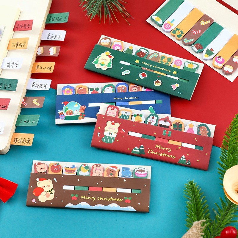Christmas Row Station Sticky Note Gift Cartoon ins Index Note N Times Sticky Note Pad Prize Văn phòn