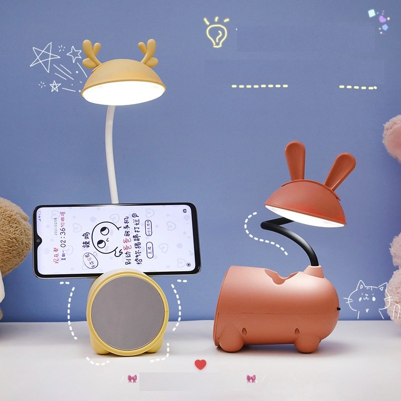 Đèn LED Tích Điện Để Bàn Kèm Gương Trang Điểm FY004 SIÊU CUTE - GOOD DEAL