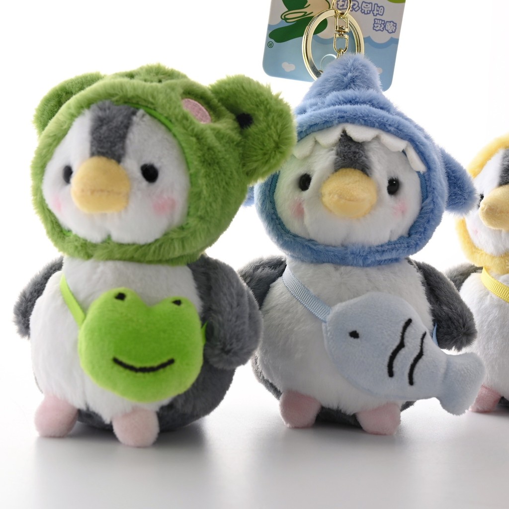 Hooded Penguin Cartoon Satchel Plush Doll Keychain Doll Pendant FqtQ