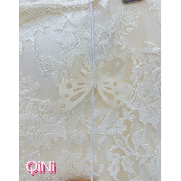 [QINI] ĐẦM CÚP HỌA TIẾT REN 2 DÂY ĐÍNH HỒ ĐIỆP SANG XỊN IRINA-LOLIE