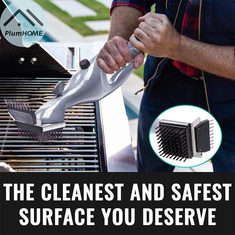 PlumHOME Grill Brush And Scraper, Bàn chải nướng hơi nước bằng thép không gỉ, Bàn chải làm sạch nướn