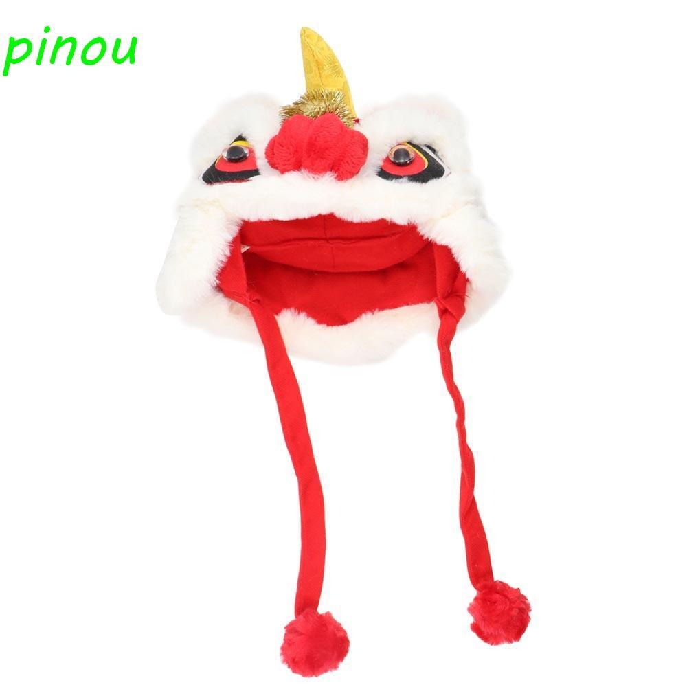 Mũ nhảy sư tử cho chó DÀIQIYING, Mũ sư tử năm mới cho thú cưng phong cách Trung Quốc, Mũ sư tử cho t