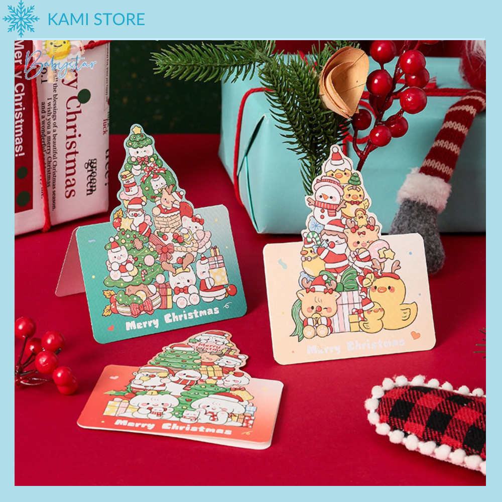 Thiệp Chúc Mừng Giáng Sinh Vui Vẻ Mini Mới Đáng Yêu - HeBe Store Freeship