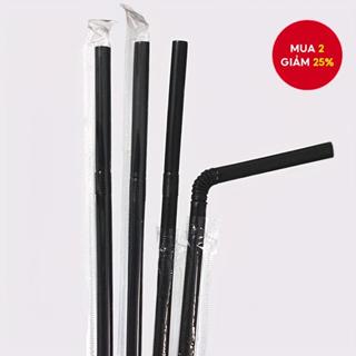  Ống hút giấy phân hủy sinh học 100 chiếc – 21cm × 0,6cm có thể uốn cong bọc phim độc lập an toàn thực phẩm cho bữa tiệc  Giáng sinh   Lễ tạ ơn   Tắm cô dâu  & Sử dụng hàng ngày 