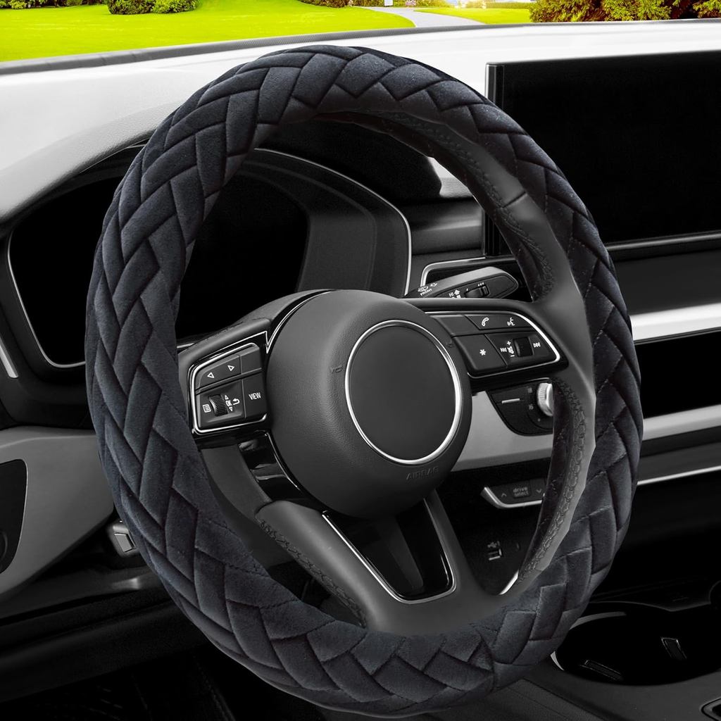 Bọc Vô Lăng Nhung Mềm Tay Dễ Thương Ấm Áp Mờ, Đa Năng 15 Inch Cho Nữ Bé Gái, Xe Phù Hợp Với, Sedan, 