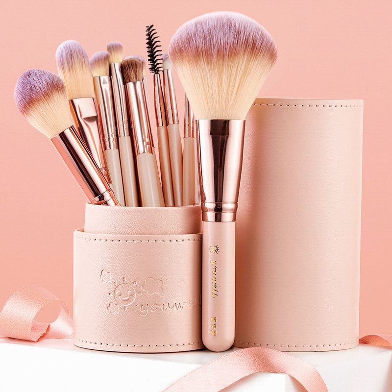 12 Bộ Cọ Trang Điểm Cọ Phấn Mắt Loose Powder Blush Contour Brush Smudge Nose Shadow Beginner Full Se