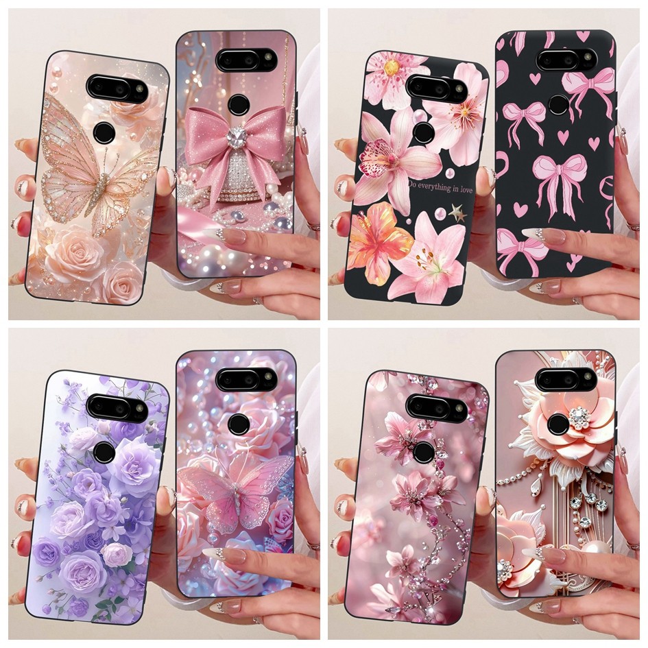 Vỏ Mới Cho LG V30 V30 + V30s Vỏ ThinQ H930 H931 Vỏ Silicon Mềm Nơ Hoa Thời Trang Mới Cho LG V35 + V3