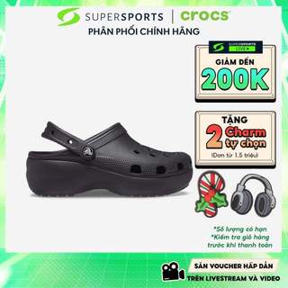  Giày Clog Nữ Crocs Classic Platform - Đen - 206750-001 ADS03 LS100 