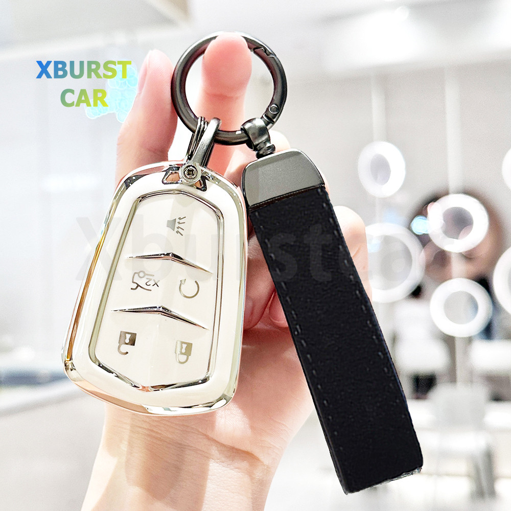 TPU Chìa Khóa Ô Tô Tự Động Vỏ Thông Minh Fob Chìa Khóa Dành Cho Cadillac CT4-V CT6 CTS DTS XT5 ATS C