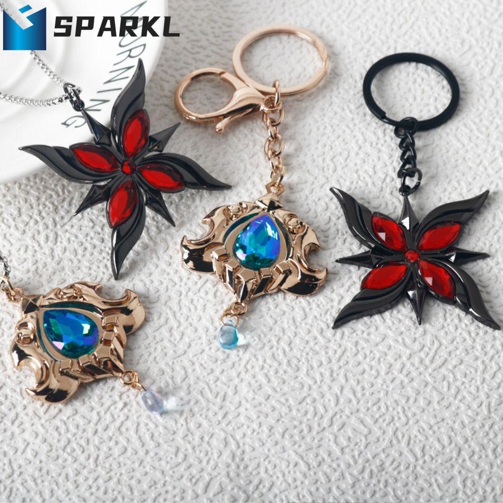 SPARKL Game Genshin Impact Móc khóa, Hình Anime Đá dát Arlecchino Cosplay Móc khóa, Đạo cụ cosplay n