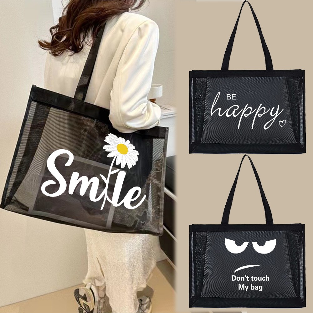 Women Wallets Tote Bags Travel Storage Bags Handbag Organizer Grid Package Text Printing Series