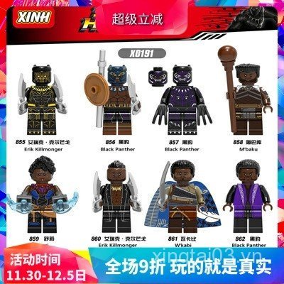 Siêu Anh Hùng Fulian 4 Black Panther Black Panther Khối Xây Dựng Lắp Ráp Minifigure Toy X0191 KRIC
