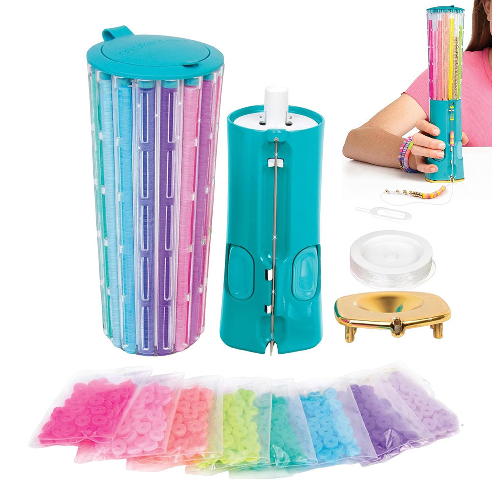 Make It Real Swift Click Heishi Bracelet Maker Kit Set Girls Friendship Charm Bracelet Kit