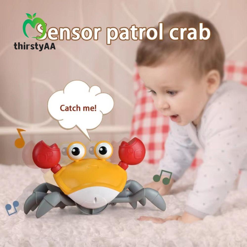 DIRSTYAA Electric Dancing Cua, Flat Ground Escape Đồ chơi cua nhảy múa cảm biến tự động, Đồ chơi kéo