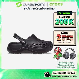  Giày Clog Nữ Crocs Baya Platform - Đen - 208186-001 ADS01 LS100 