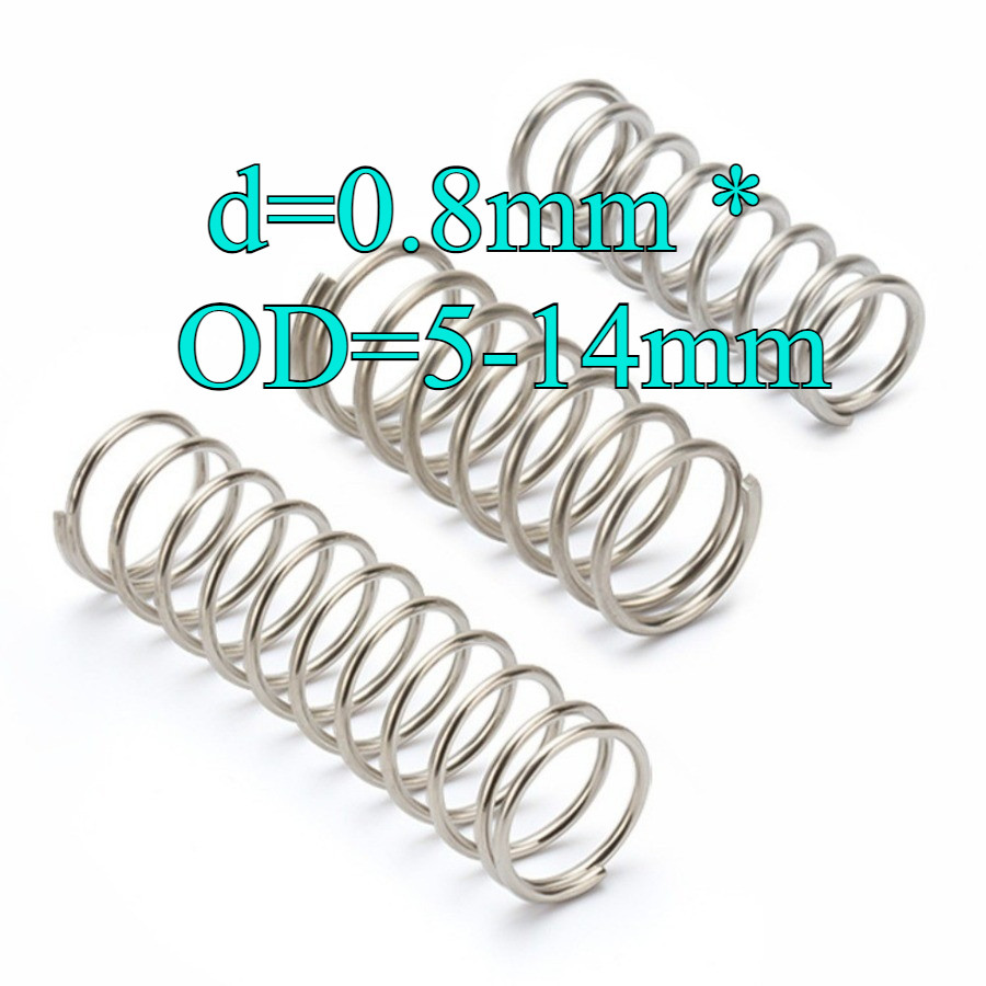 Lò xo nén, lò xo quay trở lại, lò xo nén inox 304 d0.8mm * OD5-14mm  [HN-MB-1]