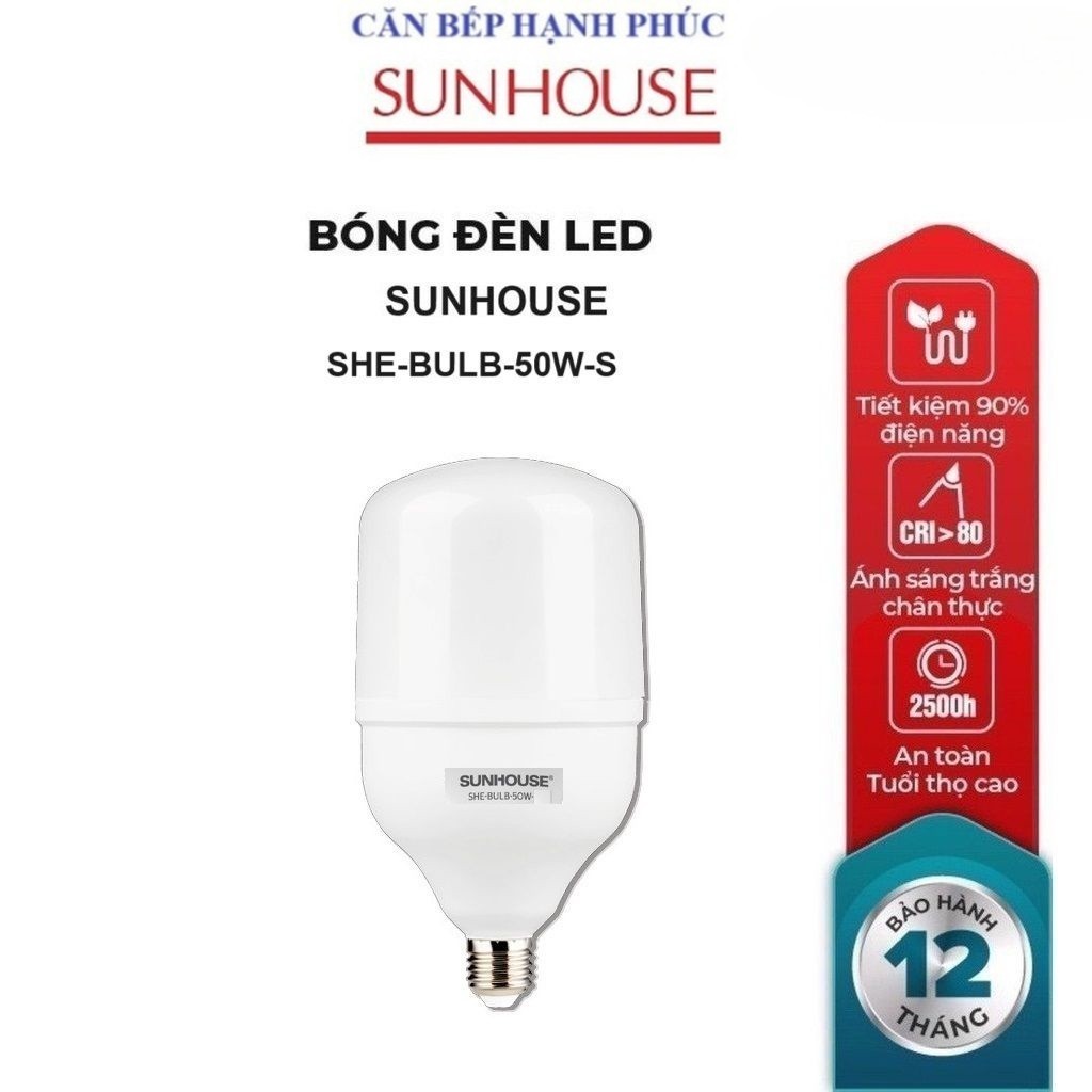 Bóng Đèn LED bulb Spec Sunhouse 50W  SHE-BULB-50W-S, Tuổi thọ lên đến 25.000 giờ, Chip LED chất lượn