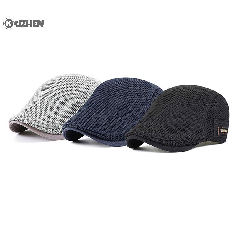 KUZHEN Cabbie Flat Cap Lưới thoáng khí Newsboy Beret Ivy Cap HOT