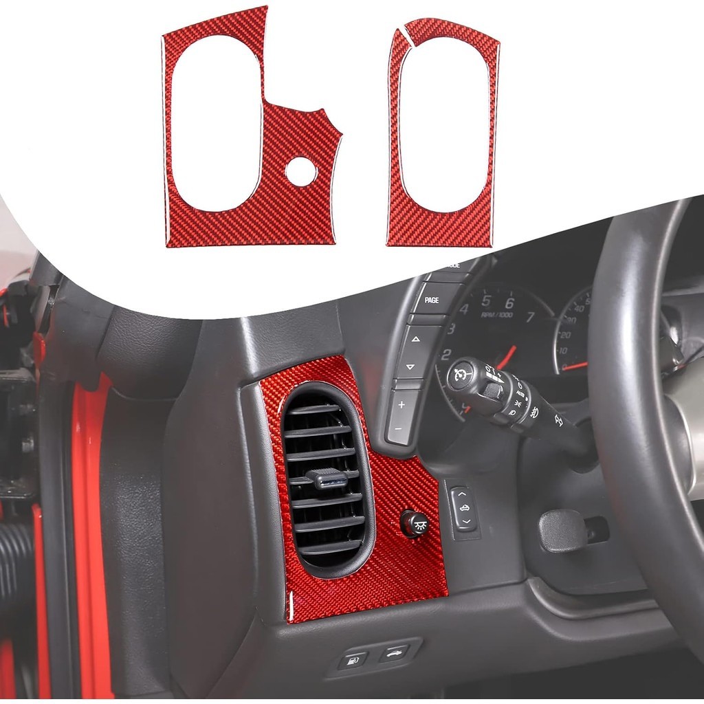 Bảng điều khiển ô tô Lcojicep Viền khung lỗ thông hơi bên Tương thích với Corvette C6 Z06 ZR1 2005-2