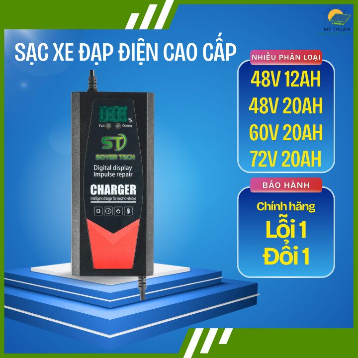 SẠC XE ĐẠP ĐIỆN/XE MÁY ĐIỆN CAO CẤP 48V-12AH/20AH 60V-20AH 72V-20AH - PHÂN PHỐI BỞI SOYER TECH