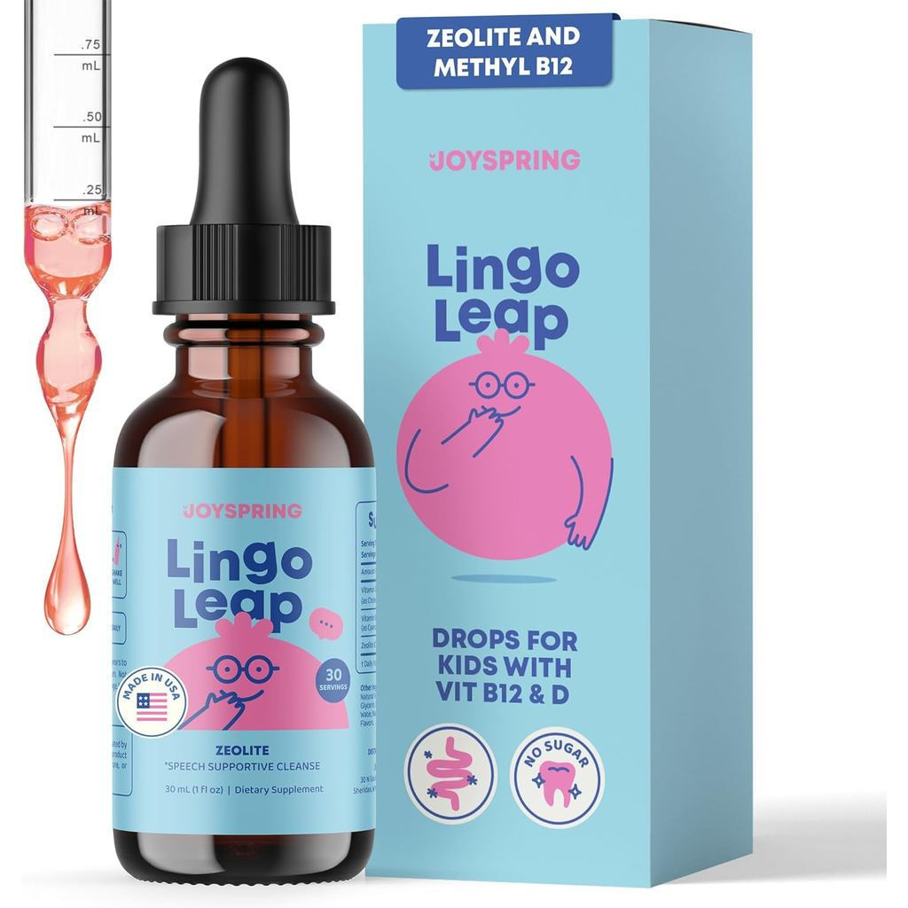 JoySpring LingoLeap – Công thức dạng lỏng dành cho trẻ em với Zeolite Clinoptilolite, Methylated B12