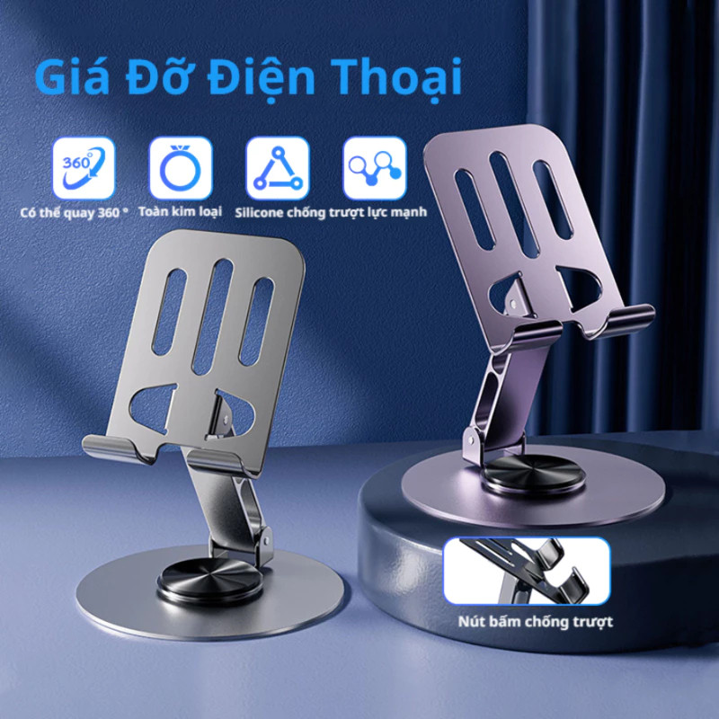 Giá Đỡ Điện Thoại Máy Tính Bảng Để Bàn Kim Loại Xoay 360, Chắc Chắn Có Thể Gấp Gọn | BigBuy360 - bigbuy360.vn