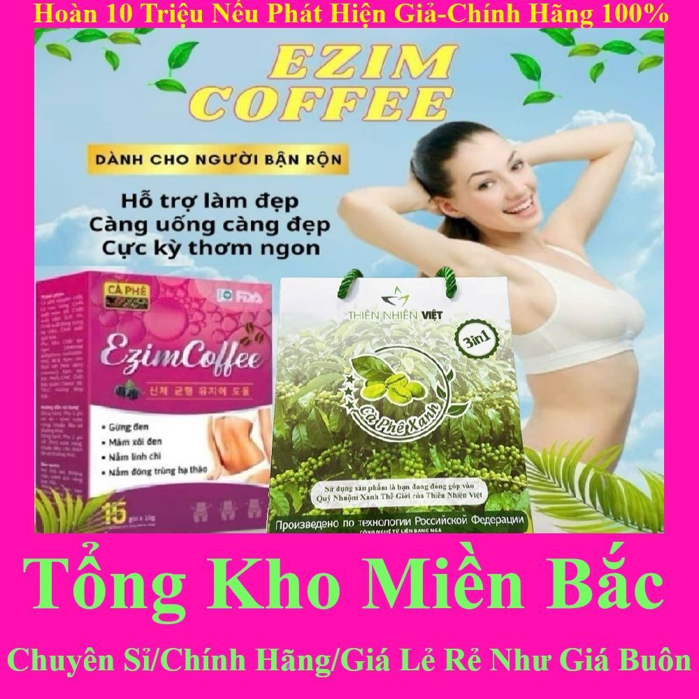 Combo CÀ PHÊ EZIM COFFEE & XANH chính hãng Thiên nhiên việt (Coffee cafe EZIMCOFFEE )