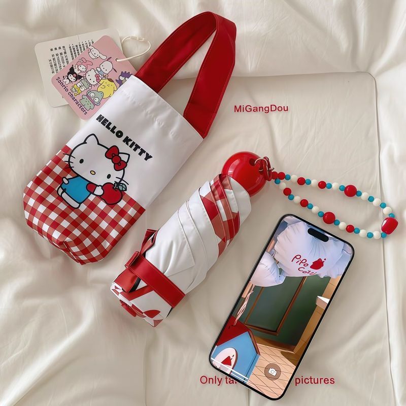 【Fast shipping】ô che mưa hello kitty  ô tự động hello kitty Hướng dẫn sử dụng ô Hello Kitty dễ thươn