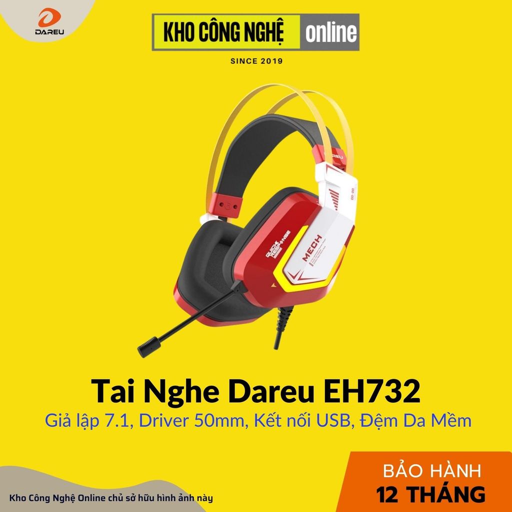 Tai Nghe Gaming Dareu EH732 - Red (Hàng Chính Hãng)