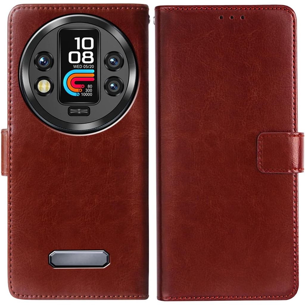 Dành cho Vỏ Oukitel WP200 Pro (6.7 "), Vỏ lật bằng da PU cao cấp có giá đỡ thẻ và chân đế cho Oukite