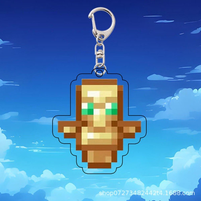 Minecraft Hàng hóa Minecraft Móc khóa Undead Totem với Magic Golden Apple Acrylic Mặt dây chuyền Quà