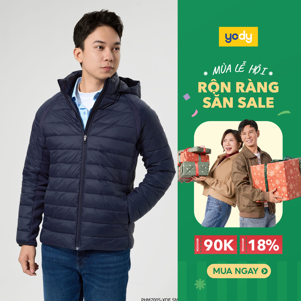 Áo phao nam YODY phối nỉ 4S pro Siêu ấm Siêu nhẹ Siêu gọn Siêu Thoải mái - PHM7005 | BigBuy360 - bigbuy360.vn