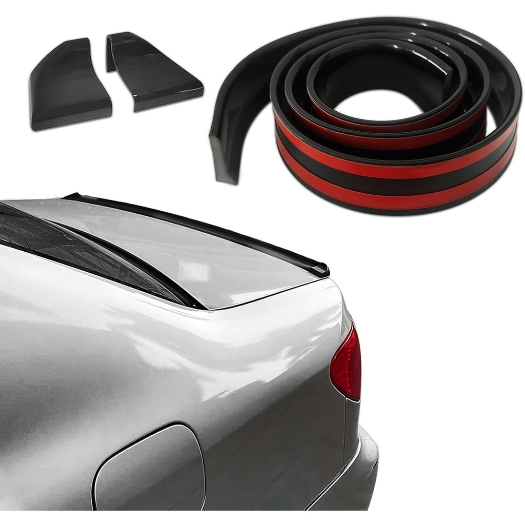 Bộ môi mái lướt gió trên nóc ô tô, 3D PU cốp sau Lip hoặc Roof Spoiler Sticker Bar có họa tiết sợi C