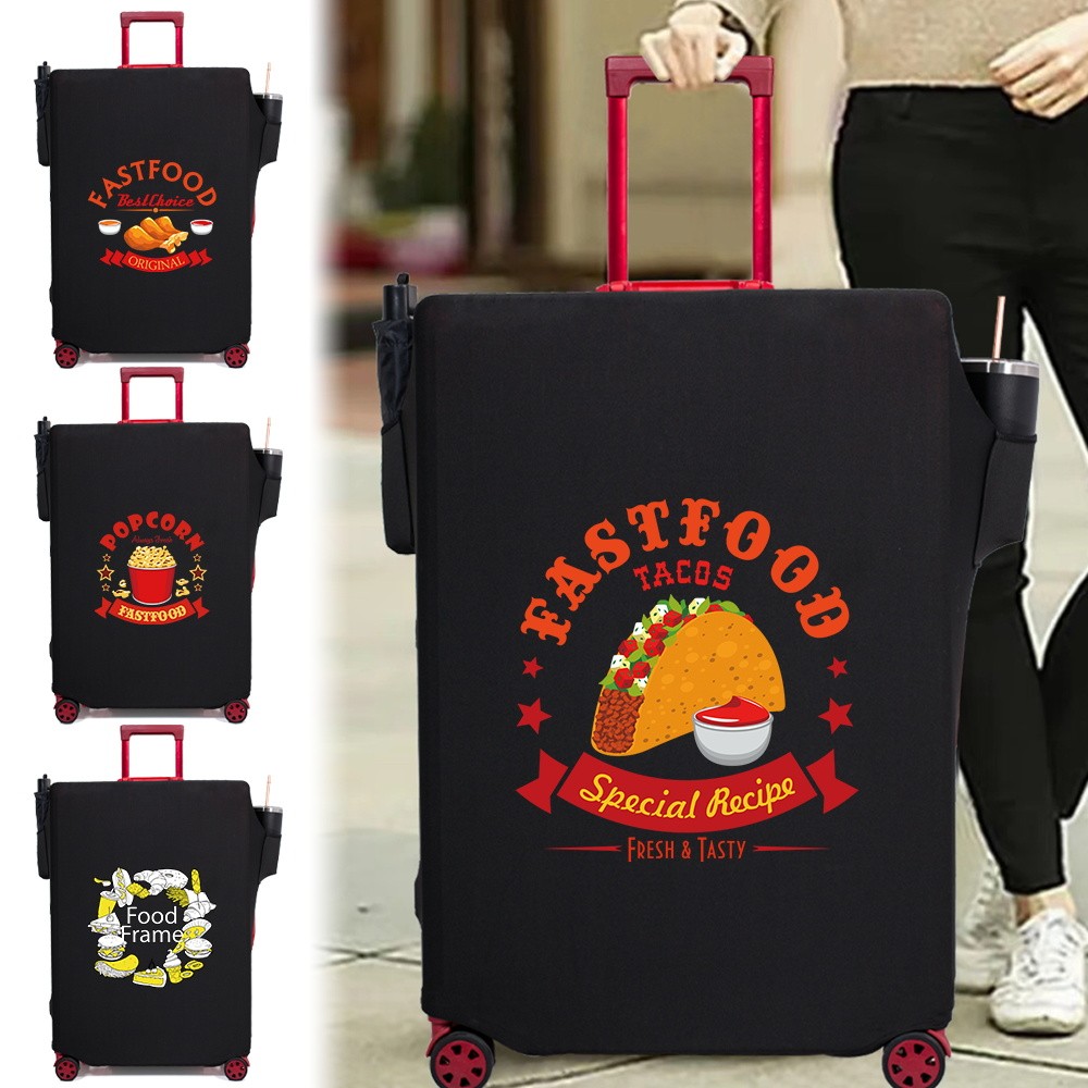 Travel Cartoon  luggage cover three openings Scratch-resistant highly elastic Zipper style Printed l