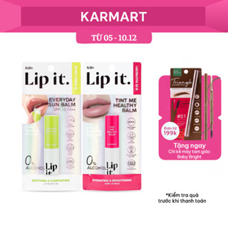  Combo Dưỡng Môi Lip It Son Dưỡng Có Màu Tint Me Healthy Balm #1 và Son Chống Nắng SPF15 PA++ Sun Balm 3g Thỏi 