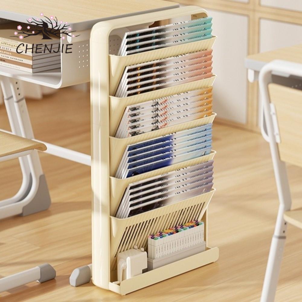 Kệ sách dung tích lớn CHENJIE, Bộ sắp xếp bàn học cấu trúc 3 / 5 lớp có thể tháo rời, Kệ sách gắn tr