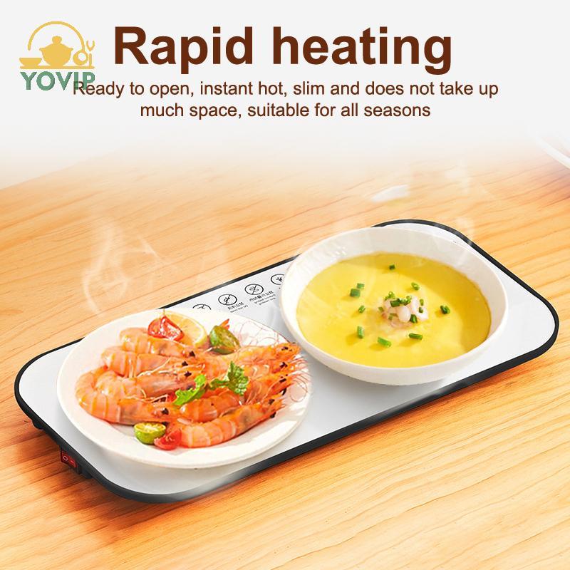 Khay hâm nóng thực phẩm điện YOVIP – Nhiệt độ không đổi, Tấm sưởi nhanh cho bát đĩa ấm VN