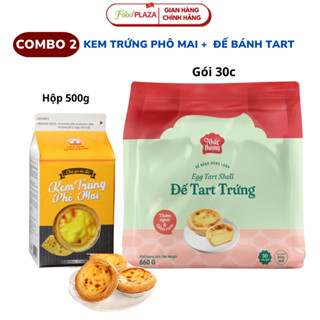 (Hỏa Tốc) COMBO Vỏ Bánh Tart Trứng Và Kem Trứng Nhất Hương 660G Gói 30 Cái Thơm Ngon, Có Đế Nhôm