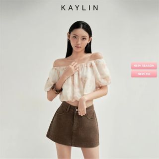  Áo kiểu KAYLIN trễ vai form croptop chất vải voan xô phong cách cá tính BST Thu Đông 2025 - A56T9 