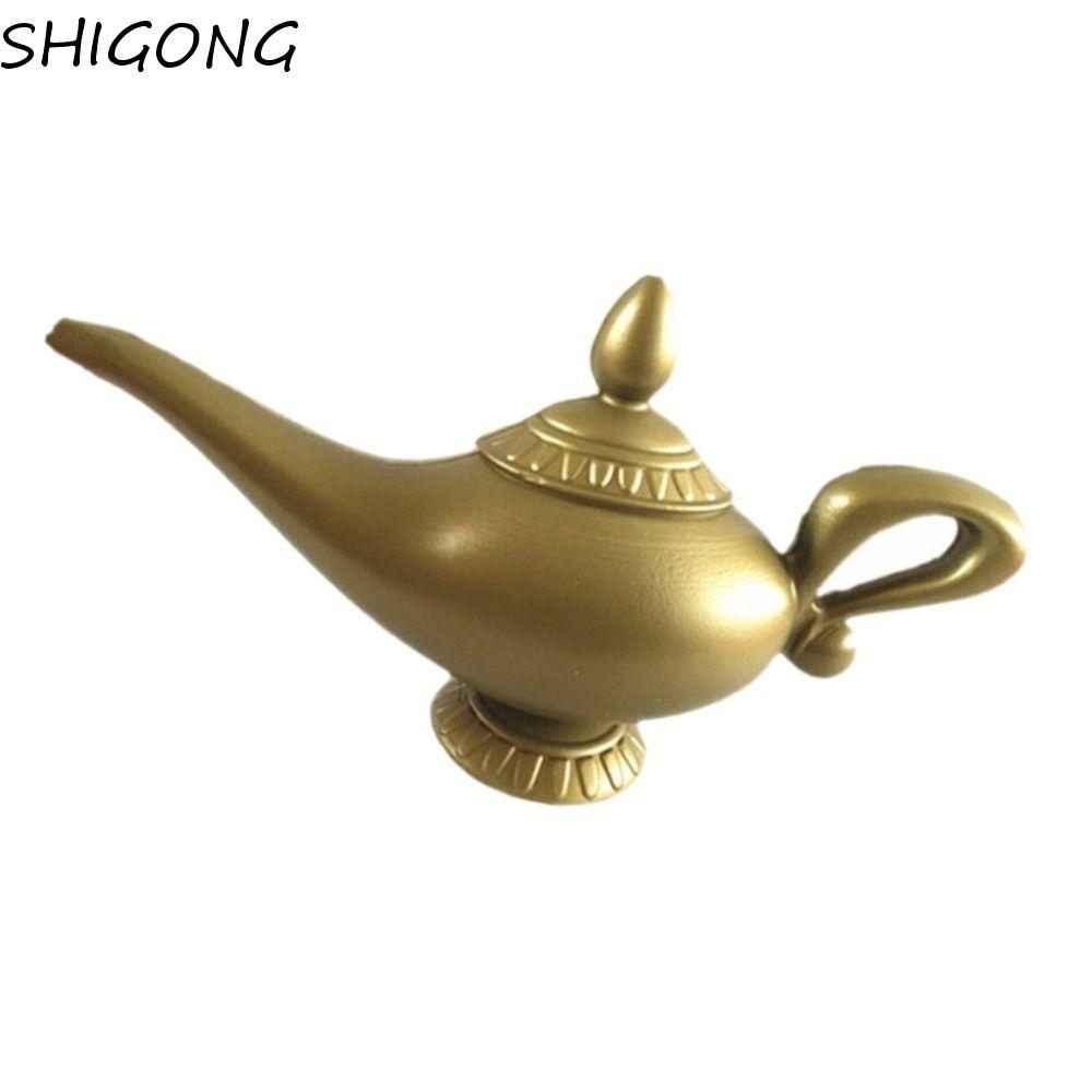 SHIGONG Aladin Đèn thu nhỏ, Đồ thủ công bằng nhựa Aladin Đèn Prop, Đế tròn sáng tạo Nhà thủ công