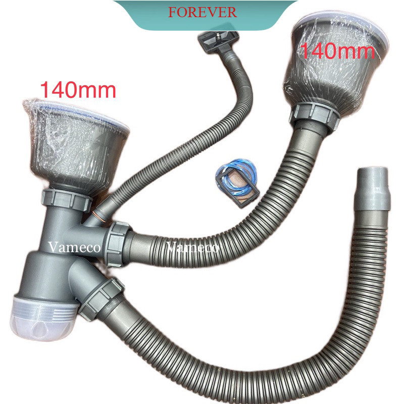XI PHÔNG ỐNG XẢ CHẬU RỬA BÁT 2 HỐ BẦU 140mm-140mm/ Giá rẻ/ 1 xả tràn/2 xả tràn